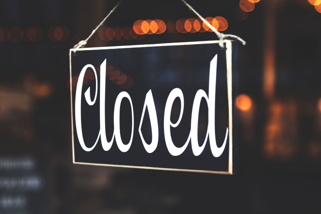 Amazon account suspension appeal - closed sign
